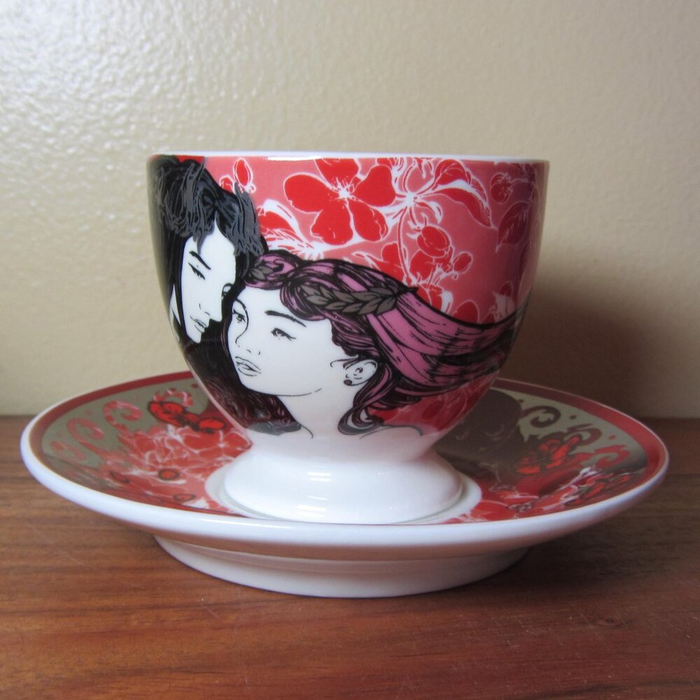 illumicrate 6 oz espresso cup or teacup & saucer NYX hades & persephone (W4851)
